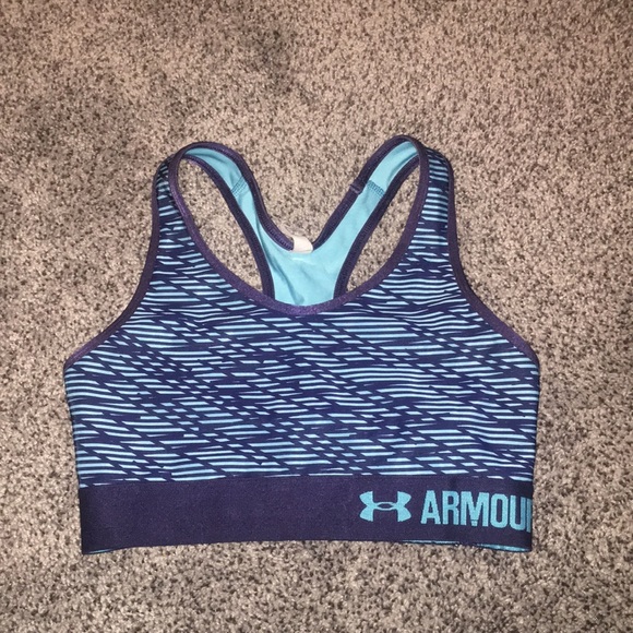 blue under armour sports bra
